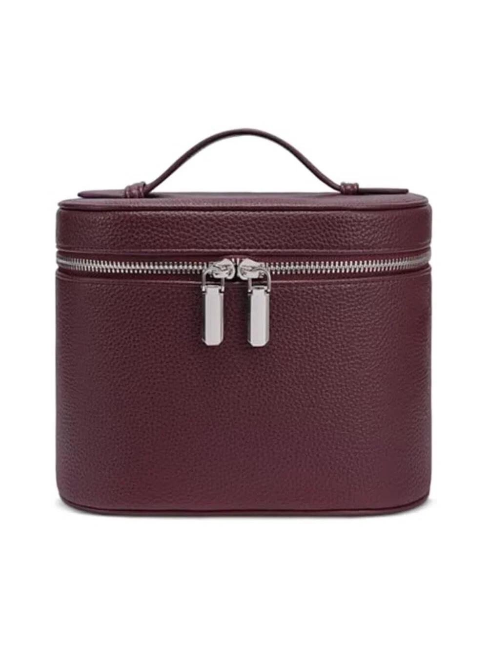 Burgundy Makeup Bag Travel Cosmetic Case Compartments Handle Toiletry Bag Women